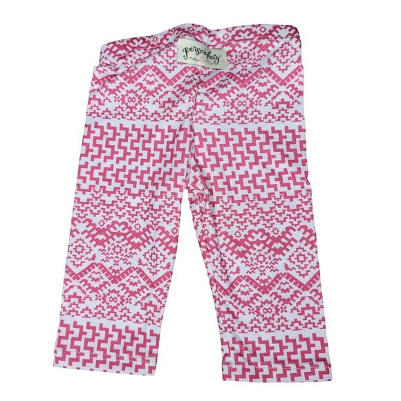 Persnickety NWT Wonderstruck Lisel Legging pink and white geometric cropped 2t - Picture 3 of 5